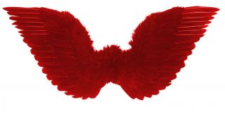 TEUFELSFLÜGEL XL rote Federn Flügel zum Faschingskostüm Engel