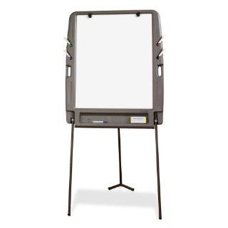Portable Flipchart Easel w/Dry Erase Surface, Resin, 35w x 30d x 73h