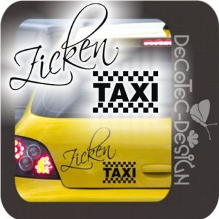 A153 Zicken Taxi Autoaufkleber Zickentaxi Sticker Zicke