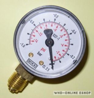 Wika   Vakuum Manometer  1,0 bis 0bar, G1/4, ø50mm, senkrecht