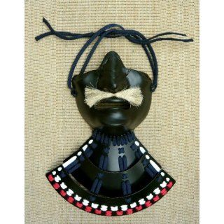 Samurai Maske Menpo Black Sport & Freizeit