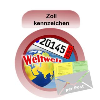Zollkennzeichen Versicherung 30 Tage für PKW + IVK mit grüner Karte