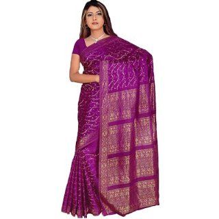 Bollywood Sari Kleid Lila CA102 Bekleidung