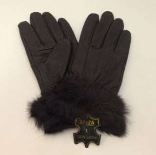 J163 Lederhandschuhe Damen gefütterte Handschuhe Gr. XL Dunkelbraun