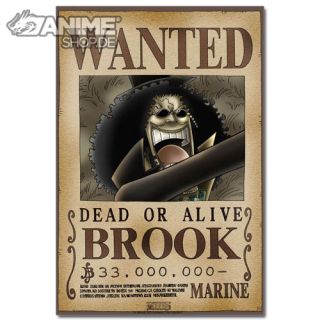 ONE PIECE   Brook Wanted Steckbrief Orginal Poster 52x38cm Anime
