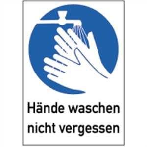 Aufkleber Hände waschen nicht vergessen 29,7x21cm Folie