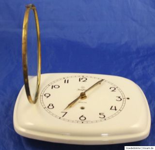 Junghans Exacta Küchenuhr Wanduhr Uhrwerk Uhr 50er Jahre Porzellanuhr