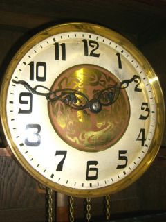 Jugendstil Standuhr Pendule Pendeluhr Clock Uhr Eiche