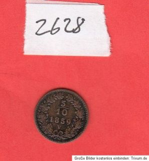 SELTEN RARE RDR HABSBURG 5/10 Kreuzer 1859 V Venedig Wappenseite