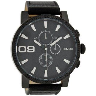 Oozoo XL Herrenuhr mit Lederband   C5184   IP   Schwarz