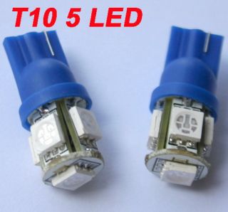 2x 5 SMD LED T10 W5W 501 194 DC 12V Lampe KFZ Auto Blau
