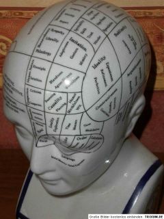Büste Kopf aus Porzellan, Phrenologie L.N.Fowler, phrenologischer