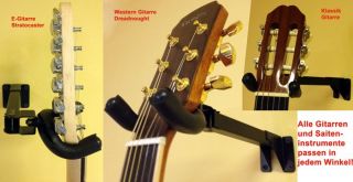 5x Gitarrenwandhalter mit Abstand für alle Saiteninstrumente geeignet