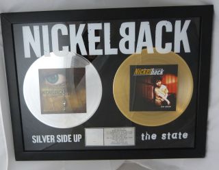 Nickelback RIAA Gold / Platin Award Silver side up + The State