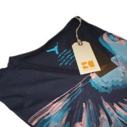 Hugo Boss Orange Label T Shirt Herren V Neck Texus dunkeblau Papagei
