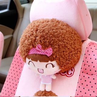 Mocmoc Girl Cartoon Car Seat Neck Rest Headrest Cushion Pillow Pink