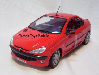WELLY 07624 118 Peugeot 206 CC rot mit Klappdach