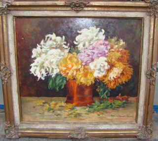 Blumen in Vase, Öl/Holz, gerahmt, RG 67x75 cm (193/13130)