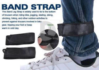 Cycling Bike Safety Bicycle Bind Pants Velcro Band Leg Strap Blue