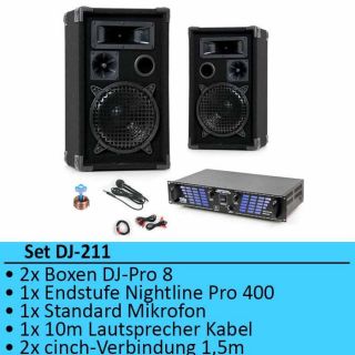 DJ PA Anlage Partyanlage Verstärker Lautsprecher DJ 211