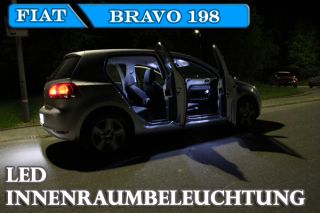 Fiat Bravo 198 SMD LED Innenraumbeleuchtung SET Xenon WEISS 7000K