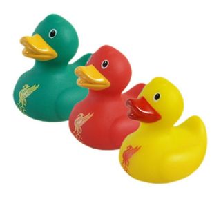 NEW OFFICIAL LIVERPOOL 3 PACK MINI RUBBER DUCK SET