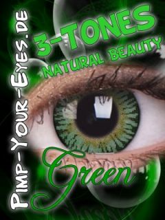 kosmetische farbige Kontaktlinsen ohne Stärke / natürlich grüne