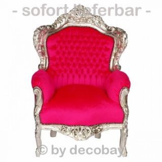 Großer Sessel Pink Thron groß Barock Antik Ohrensessel