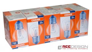 10x OSRAM Glühbirne Tropfen 25W E27 klar Glühlampe 25 Watt