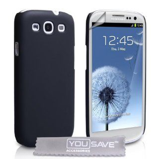 Yousave Accessories® Samsung Galaxy S3 Tasche Schwarz Harte Zurück