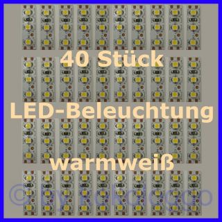 S354   40 Stück MINI LED Beleuchtung 2,5cm WARMWEIß Häuser Waggons