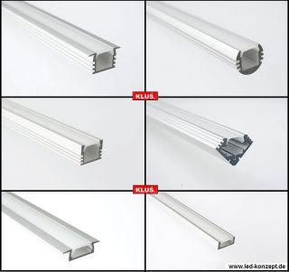 Eloxierte LED Aluminium Profile zur Auswahl Alu Profile Aluprofil f