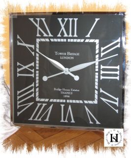Wanduhr Quadratisch Medium Sq. Clock 60 cm Edelstahl / schwarz