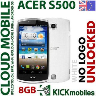 BNIB ACER CLOUDMOBILE S500 8GB WHITE FACTORY UNLOCKED ANDROID GSM NEW