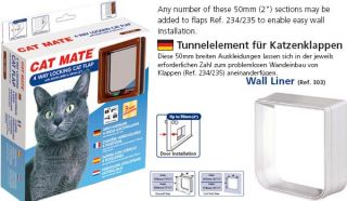 Katzenklappe Pet Mate, Nr. 235 4 Wege mit Tunnel, manuell , braun