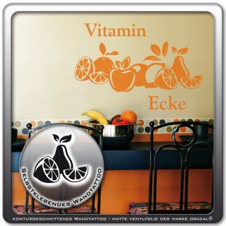 Vitamin C  Sprüche Obst  Wandtattoo  Küche  WT241
