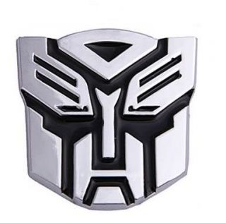 Metall Auto Aufkleber Chrom Emblem Transformers Silber 3D Autobots Car
