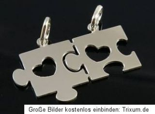 Paaranhänger Freundschaftsanhänger Puzzle Form Herz 925 Silber
