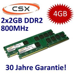 2x 2GB  4GB RAM Arbeitsspeicher DDR2 800 Mhz PC2 6400 240pin Speicher