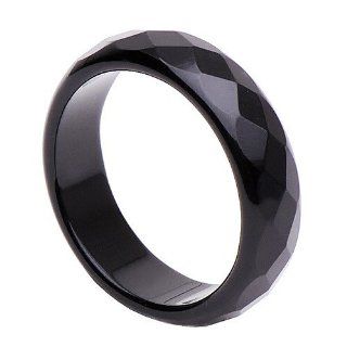 Ring aus echtem Onyx schwarz facettiert 6mm breit Onyxring Fingerring
