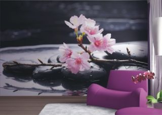  Asian Flowers Lotus Blueten Blumen Hot Stones 4 teilig 360 x 254 cm