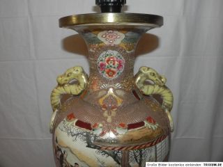 Antike Keramik Fuß Tischlampe Keramikfuss Lampe China ? Japan