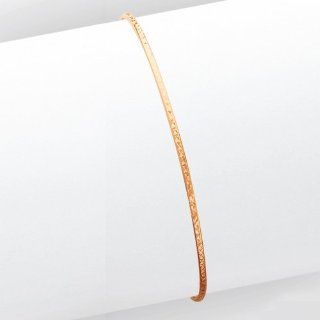 14 K Gold 1,5 mm Rose Gold Diamantschliff Slip on Armreif Armband
