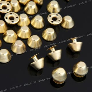 100 10mm Nieten DIY Eimer Hohlnieten Ziernieten Gold für Ledertasche