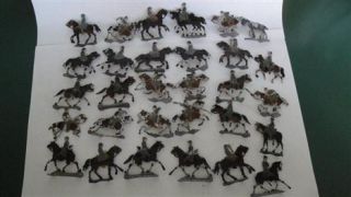 30 antike Zinnsoldaten auf Pferden handbemalt Heinrichsen Nürnberg #3