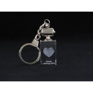 VIP LASER 3D Glas Kristall LED Schlüsselanhänger Herz mit Text Ich