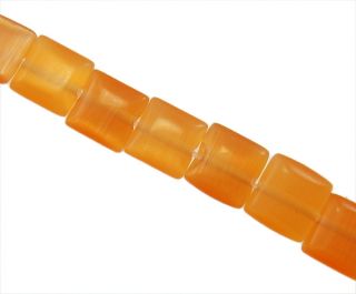 45 STK. KATZENAUGE PERLEN.ORANGE KARO.8x8x3mm#CAT280