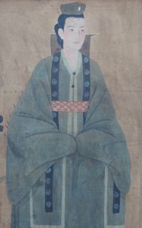 SD C 68 CHINA großes Wandbild Porträt Mandarin Gemälde Malerei auf