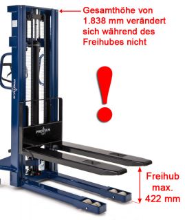 Hochhubwagen Handstapler Stapler Gabelstapler Hubwagen Deichselstapler