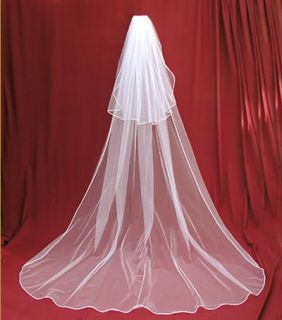 2t white wedding dress bridal veil 3m comb